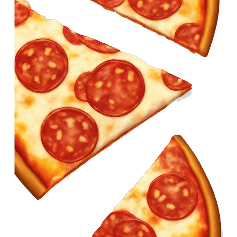 Slice of pepperoni pizza with melty cheese emoji