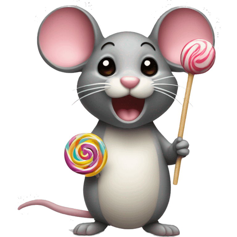 Mouse with lollipop emoji