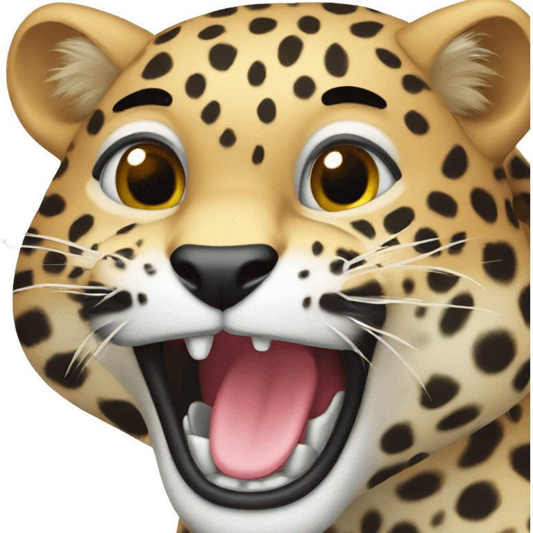 Leopard with open mouth  emoji