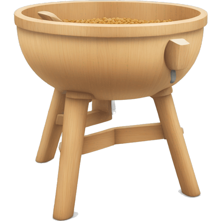 manual pet feeder with wooden legs emoji