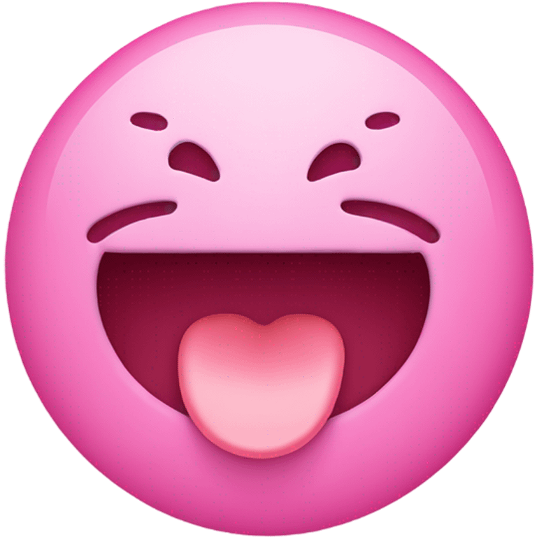 Pink smiley face with tongue out emoji