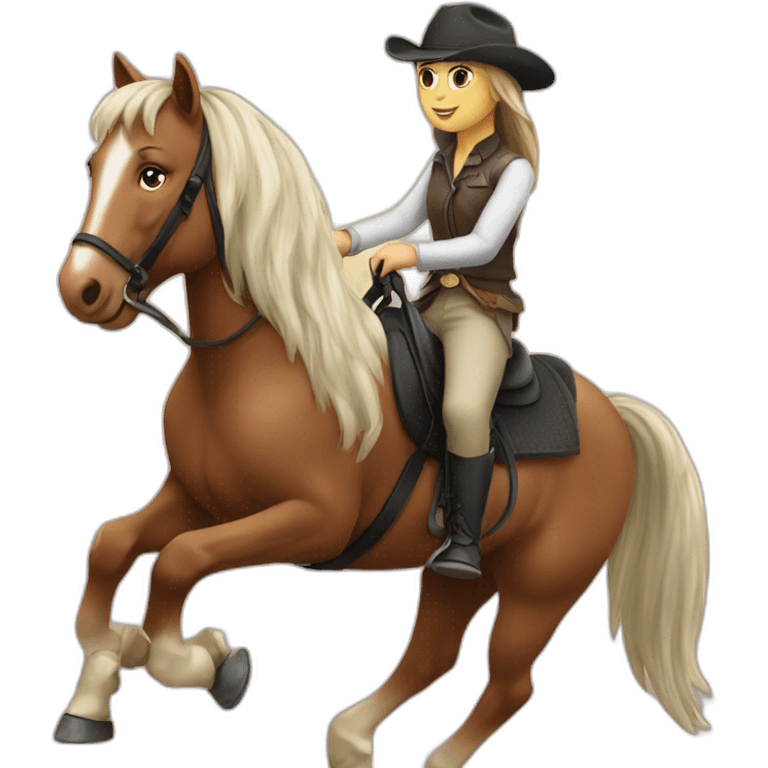 horse riding a pony emoji