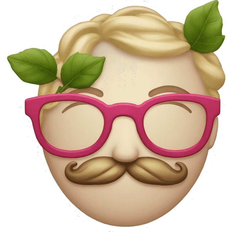 Emoji rose avec une corne et des lunettes emoji