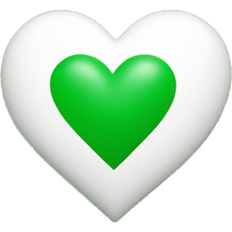  a white heart at the center with a solid green background. The heart should be the main focus, standing out clearly against the vibrant green background. emoji