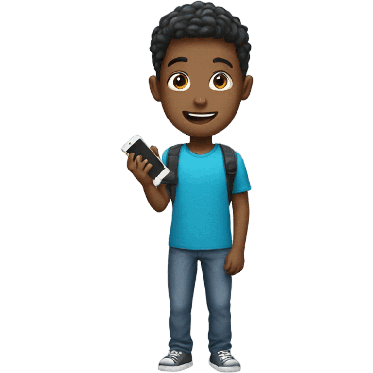 Boy with new phone emoji