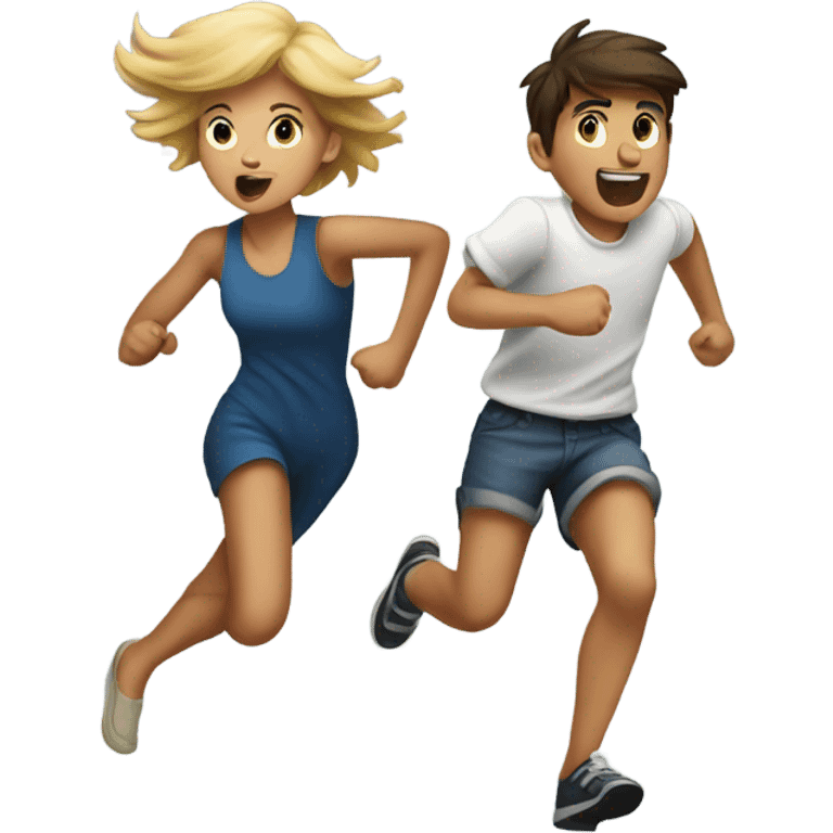 Girl chasing a boy  emoji