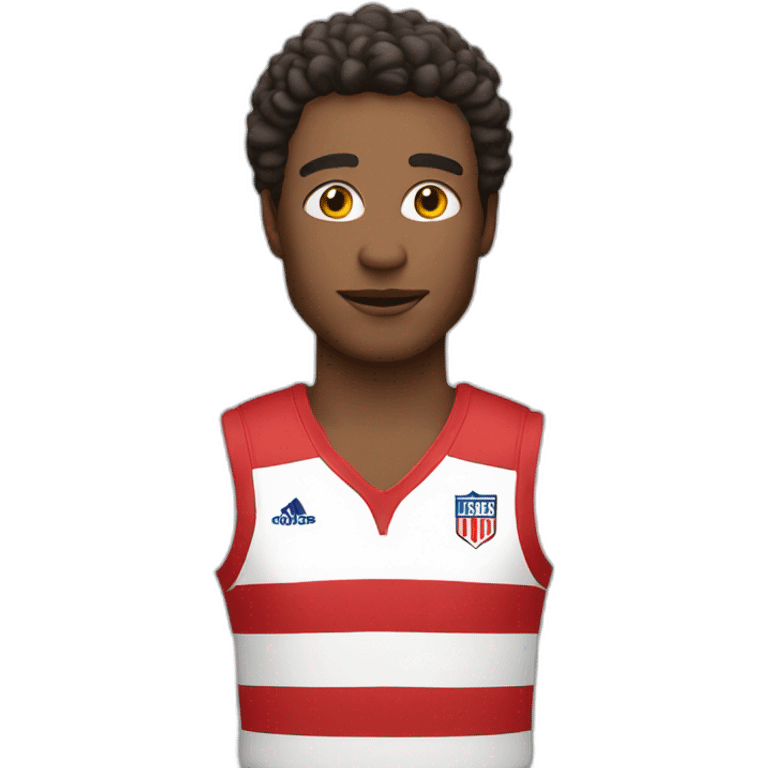 man in a red white stripped jersey emoji