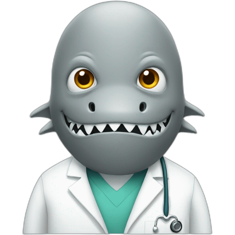 minimalist-flat-shark-doctor emoji