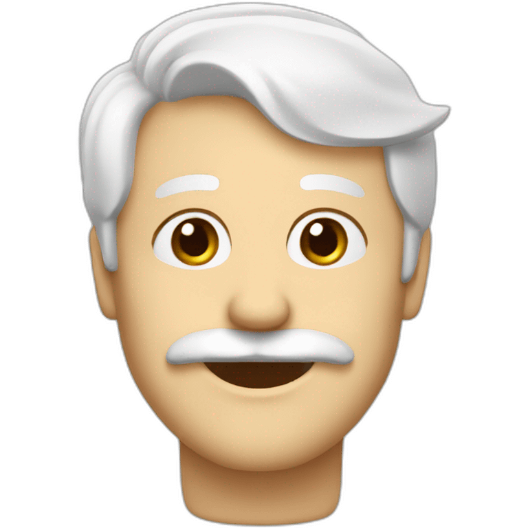 Create an emoji of a pan smiling, with white hair and a short but neat white beard and moustache emoji