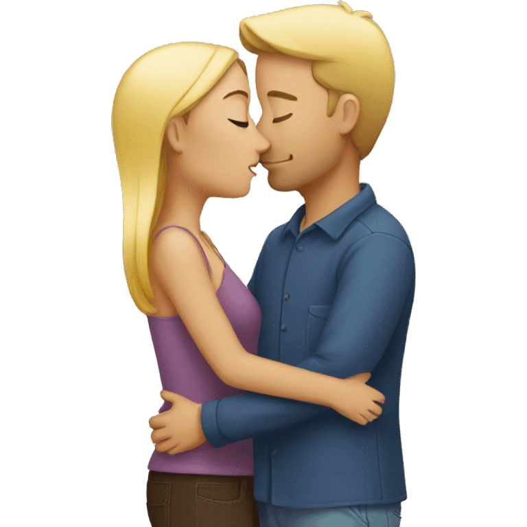 Couple kissing in room  emoji