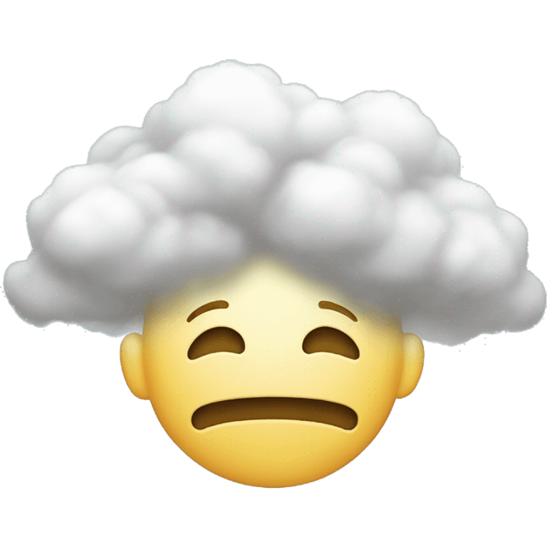 "Head in the Clouds" Emoji: A little face with clouds around its head, as if it were floating in thoughts. It represents being distracted or daydreaming. emoji