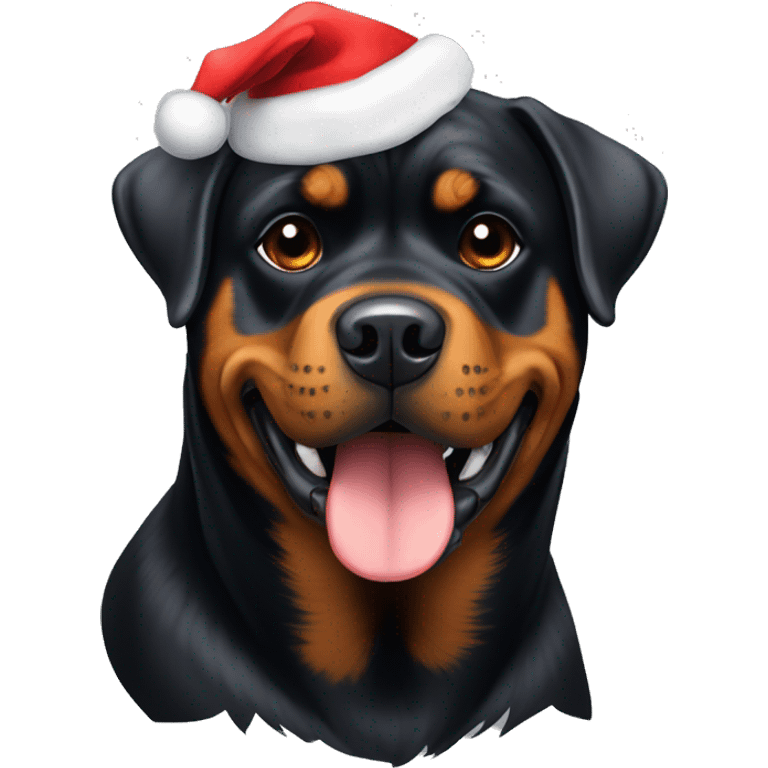 Rottweiler with Santa hat  emoji