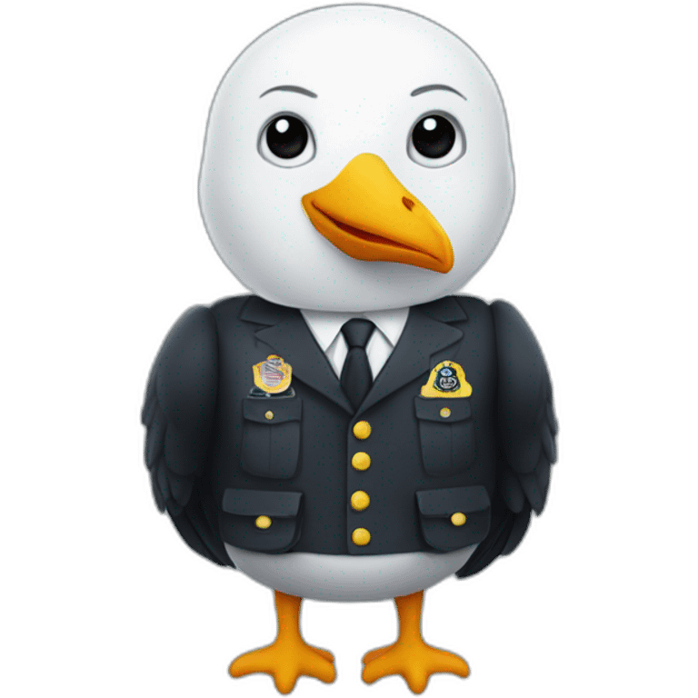 a seagull dress as FBI agent emoji