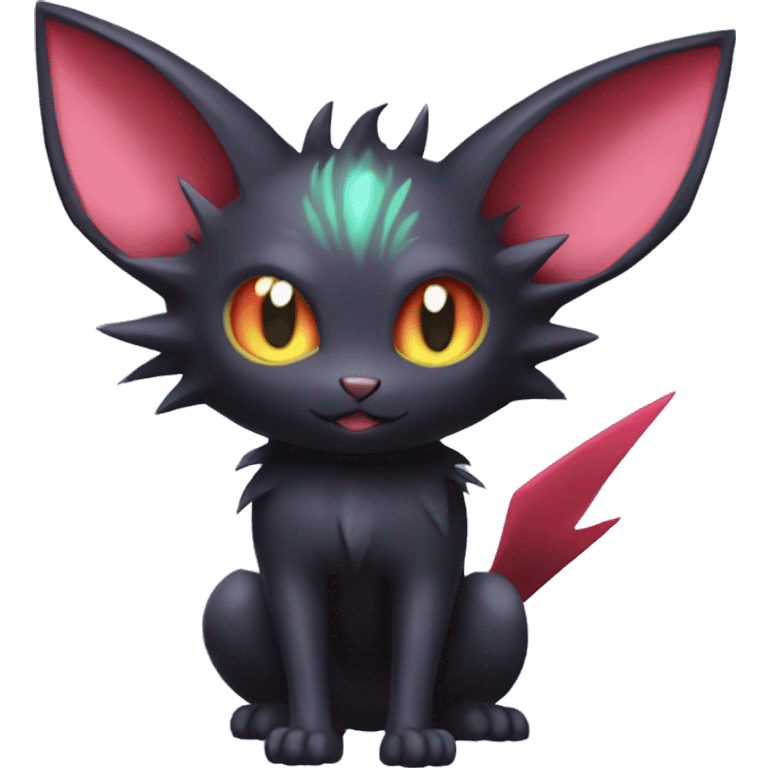 Shiny Dark Litten-Espeon-Zorua-Bat-fusion-hybrid full body emoji