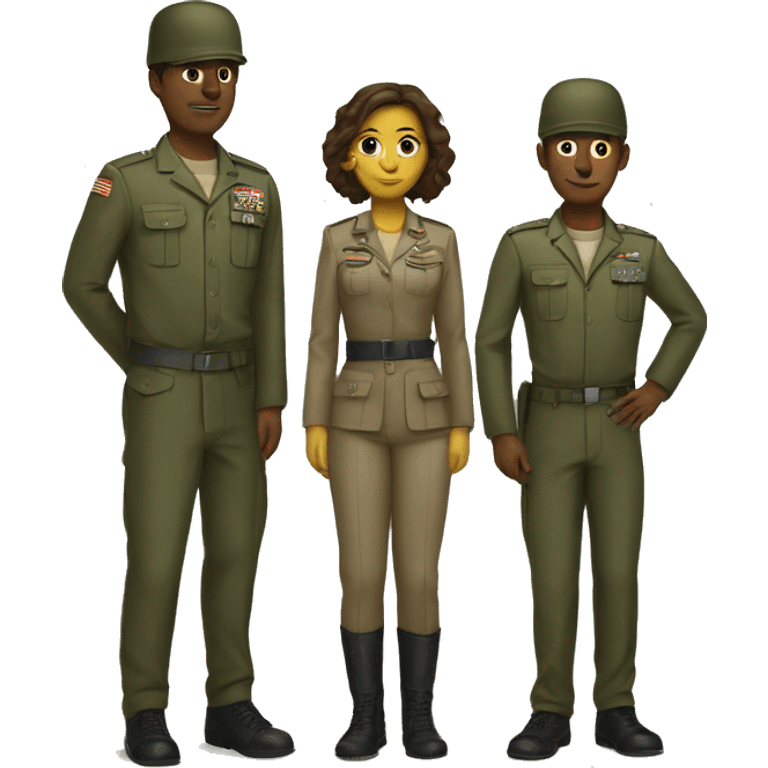 4 army people standing next to eachother emoji