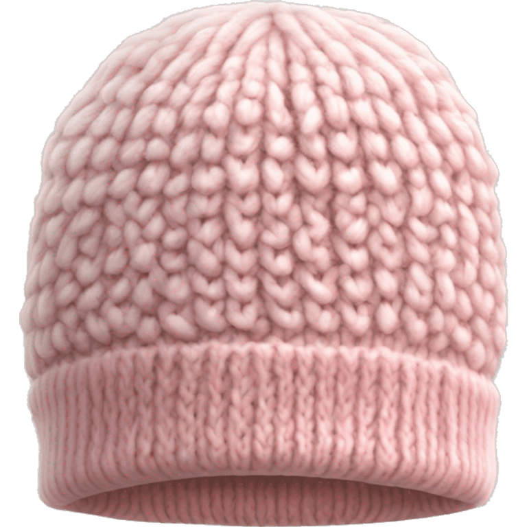 white and light pink knitted wool cap piece of clothing emoji