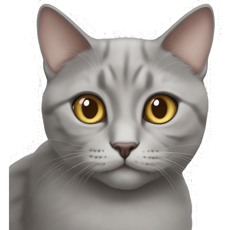 British light grey cat wish hazel eyes and lop-eared emoji