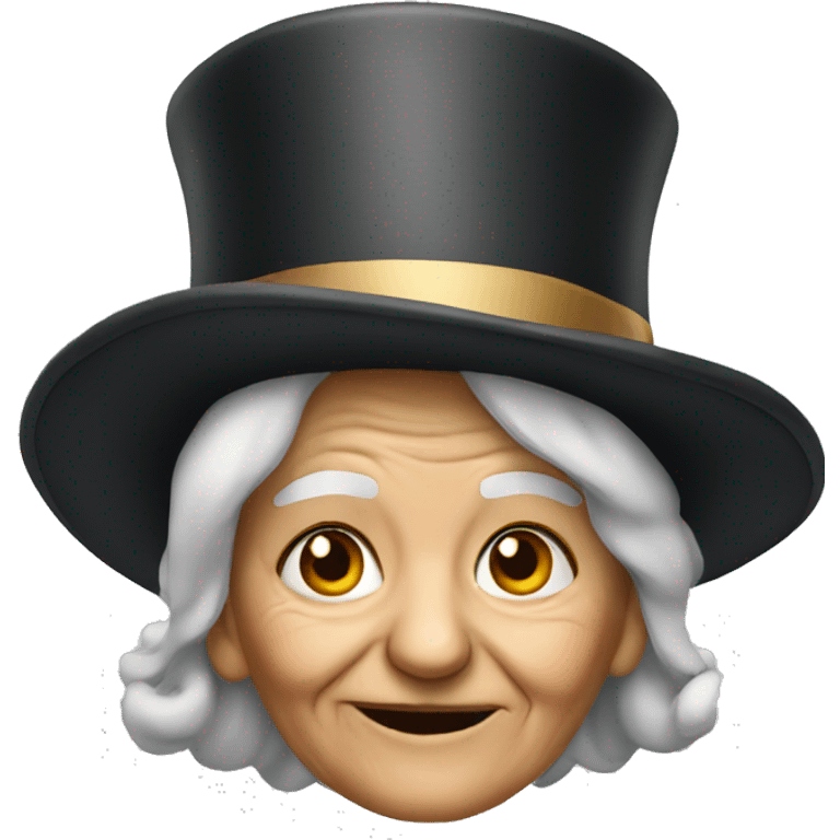 old woman in a top hat emoji