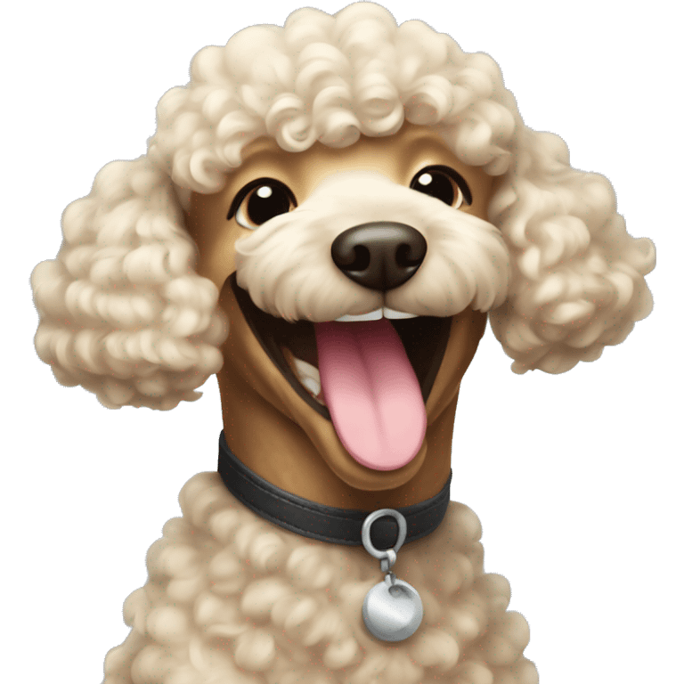 beautiful poodle laughing emoji