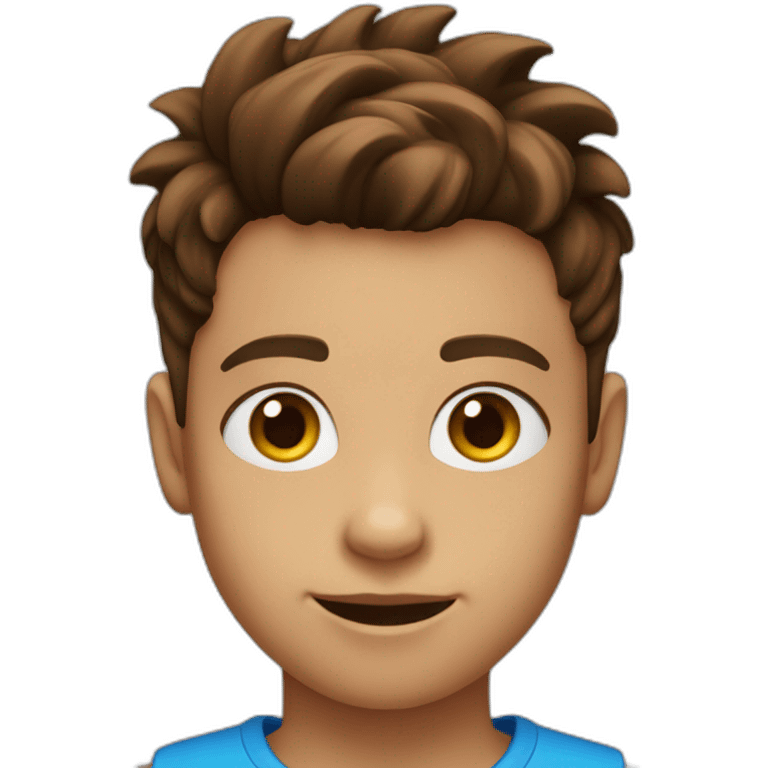 9 year old boy with blue eyes & brown Faux hawk haircut emoji