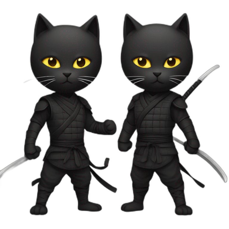 two cats ninjas emoji