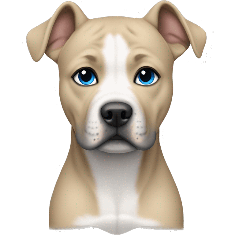 Blonde girl with a gray Staffordshire terrier that has a thin white line between its eyes; she has blue eyes and shoulder-length hair  emoji