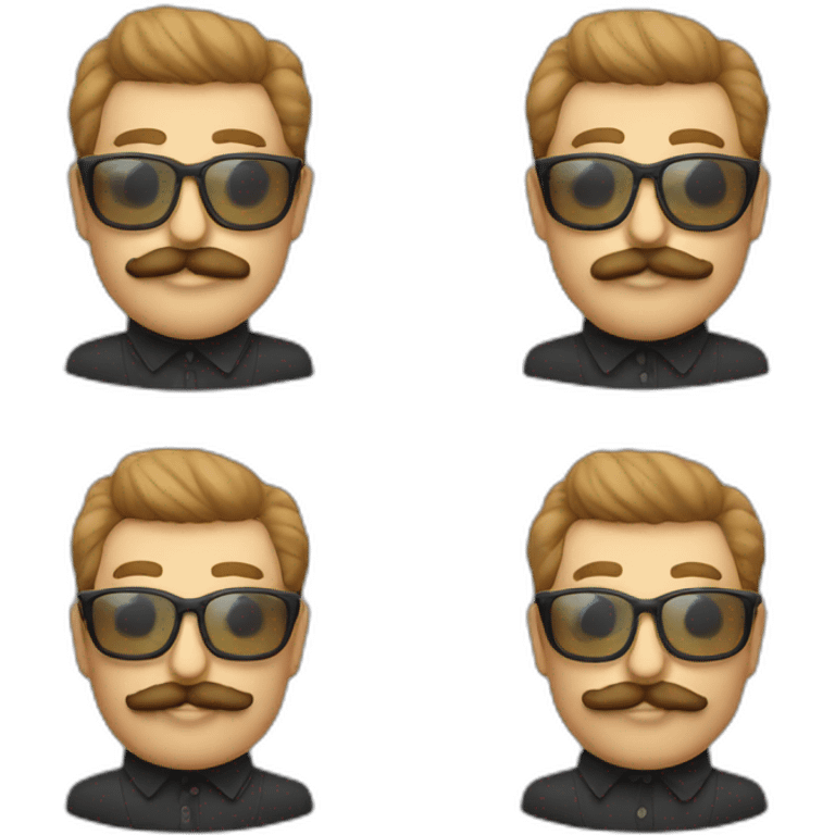 Calvo con gafas y bigote emoji