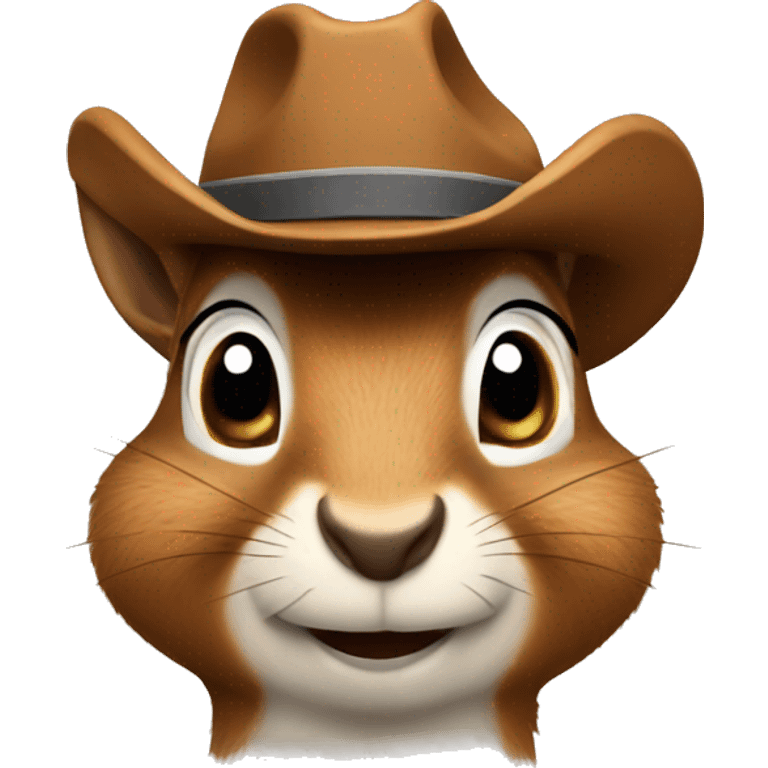 squirrel wearing a cowboy hat emoji