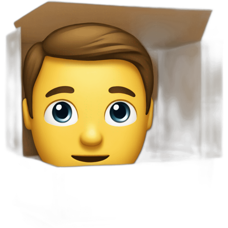 business man looking out of box emoji