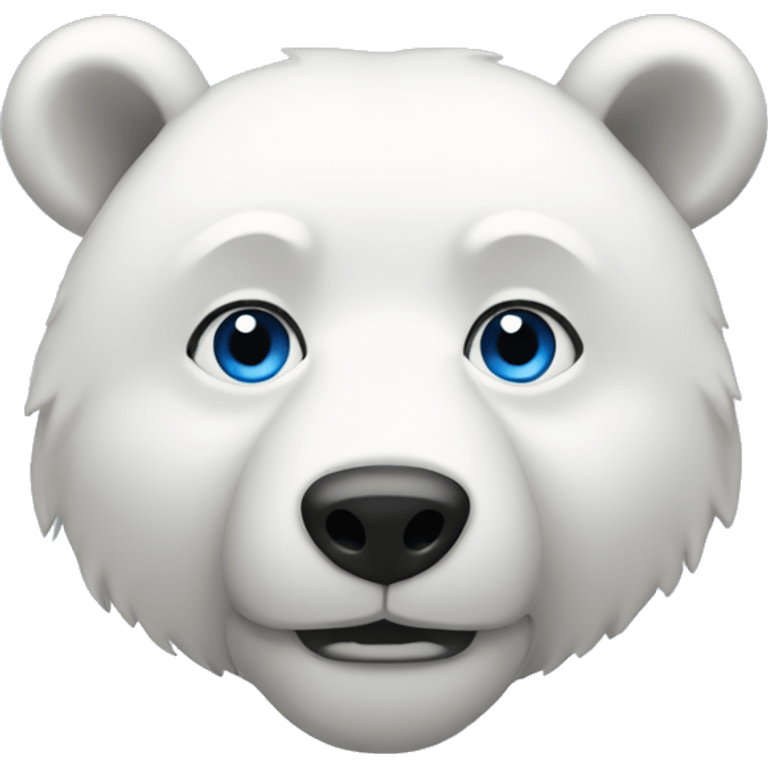 white bear  emoji with blue eyes emoji