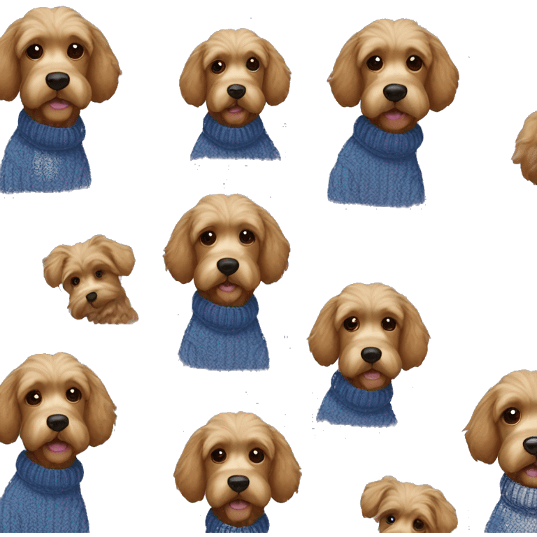 Cockapoo dog wearing Ralph Lauren sweater emoji