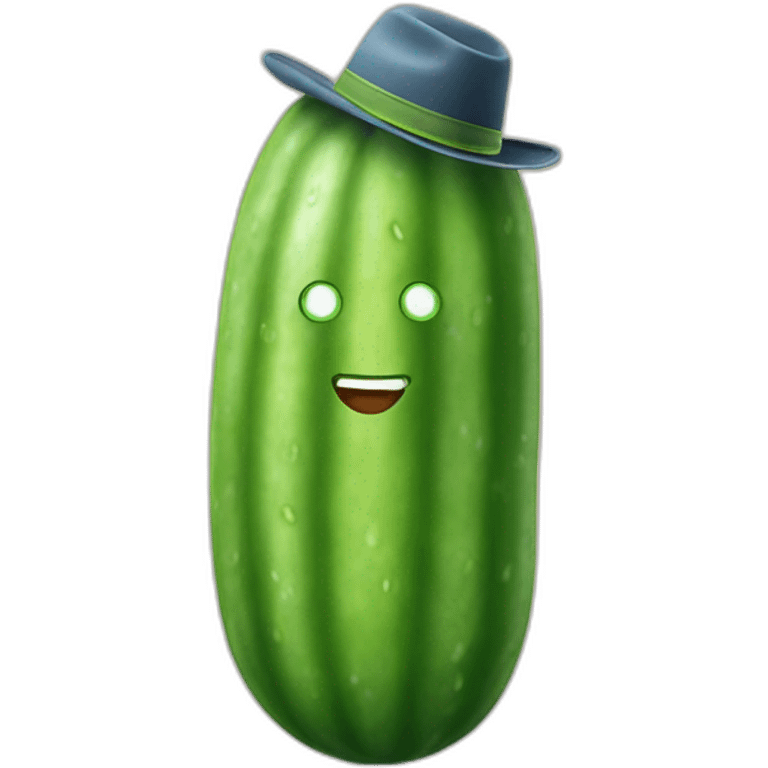 cucumber with hat emoji