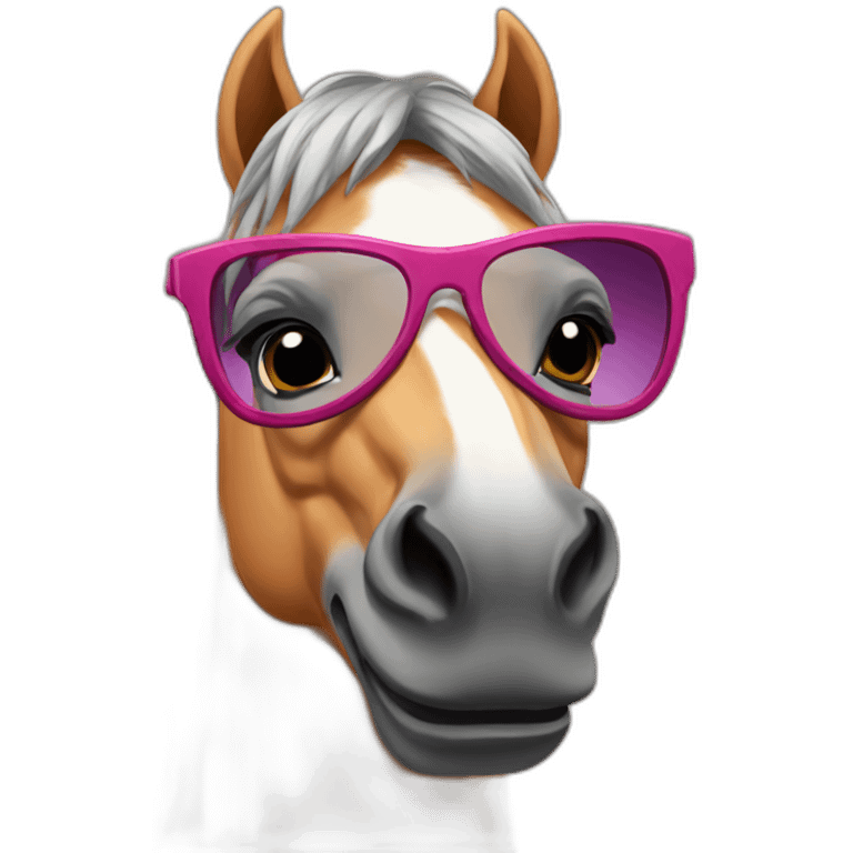 Horse with viper glasses emoji