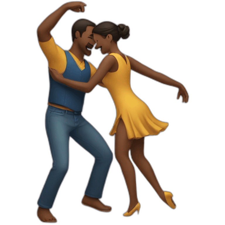 A woman and a man dancing together. emoji