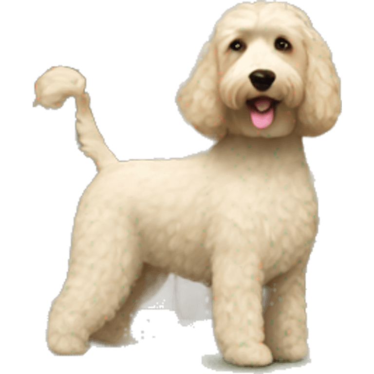 House with beige labradoodle emoji