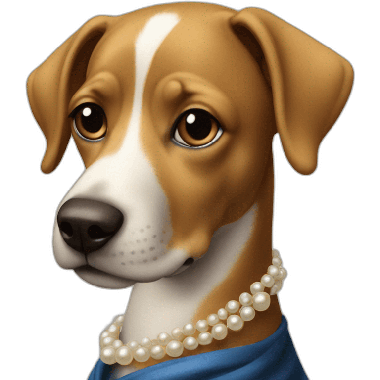 dog as girl with a pearl earring emoji