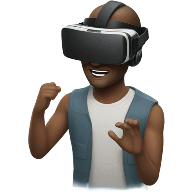 Man playing VR emoji