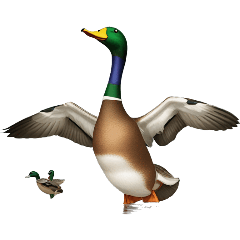 Mallard Duck landing on Decoys emoji