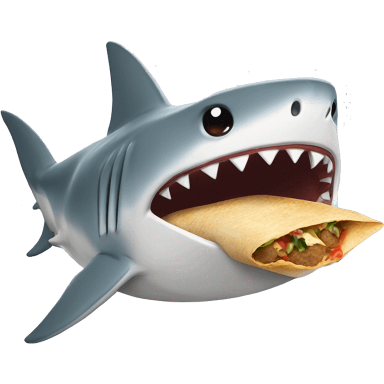 a shark eating a burrito emoji