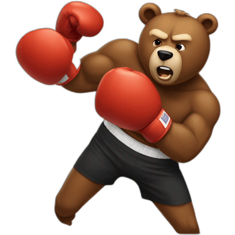 Brown bear boxing trump emoji