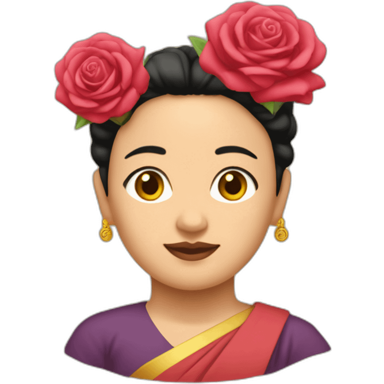 Aung San Su Kyi with rose on her head emoji