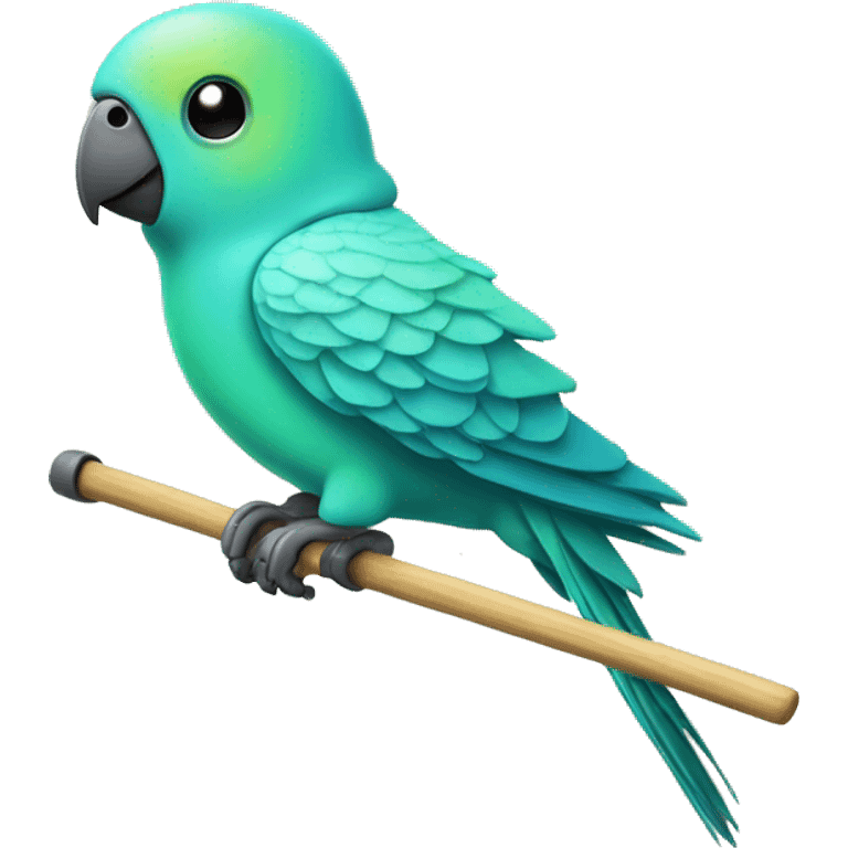 robot parakeet on a stick emoji