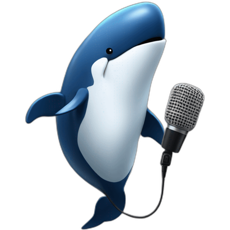 Whale holding microphone 🎤 emoji