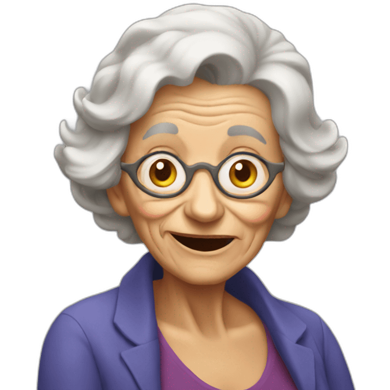 crazy old woman emoji