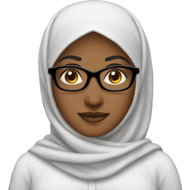 women muslim with black glasses emoji