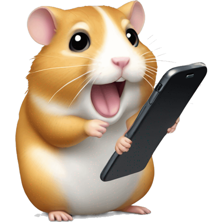 hamster calls on the smartphone emoji