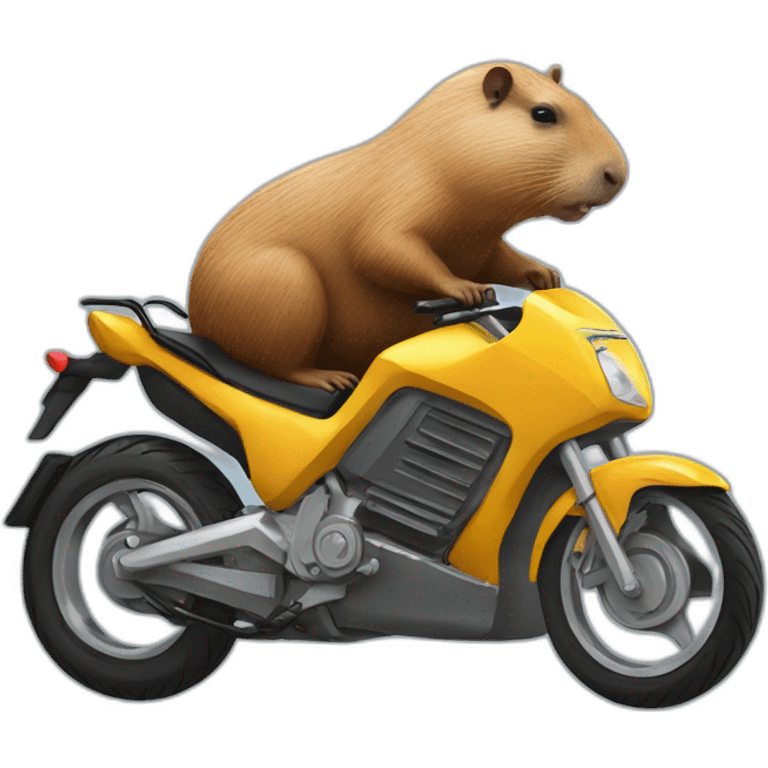 Capybara whit motorbike emoji