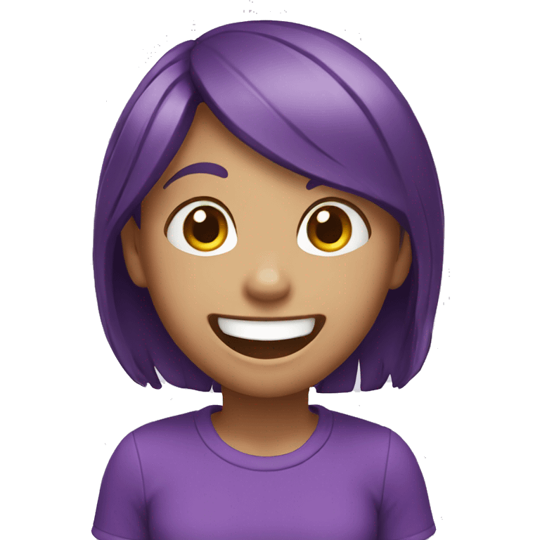 Purple girl LAUGH emoji