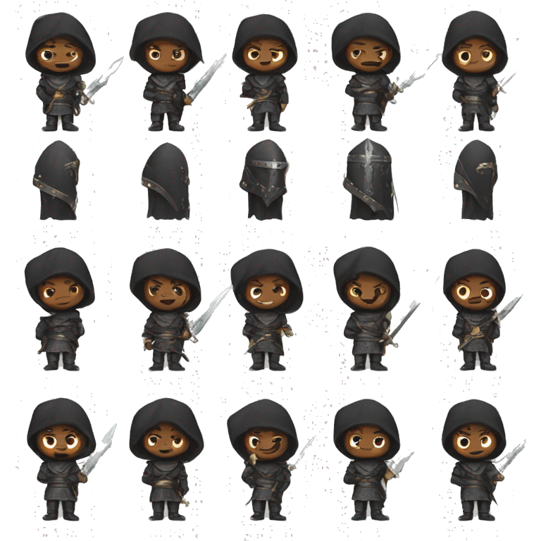 lightskinned guy with black medieval clothes and daggers on guard emoji