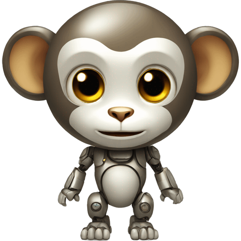 cute AI monkey robot emoji